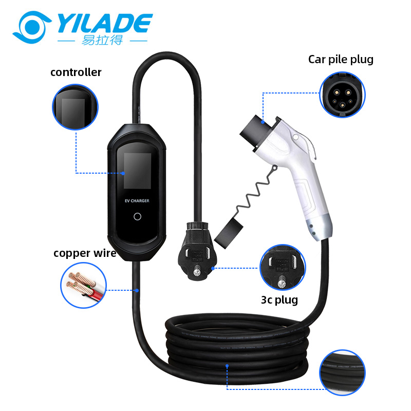 Car Charging Cable Type1 16A Portable Ev Charger Setec EV Charger for Car