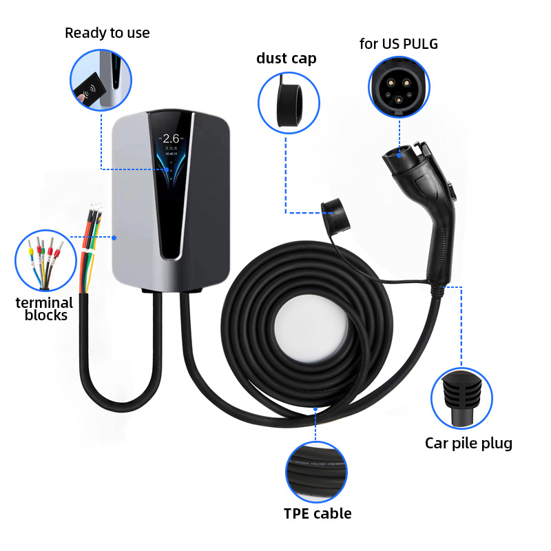 Custom Portable EV Car Charger Type1 40A 1 9KW Adjustable Current Electric Vehicle Charger for Home