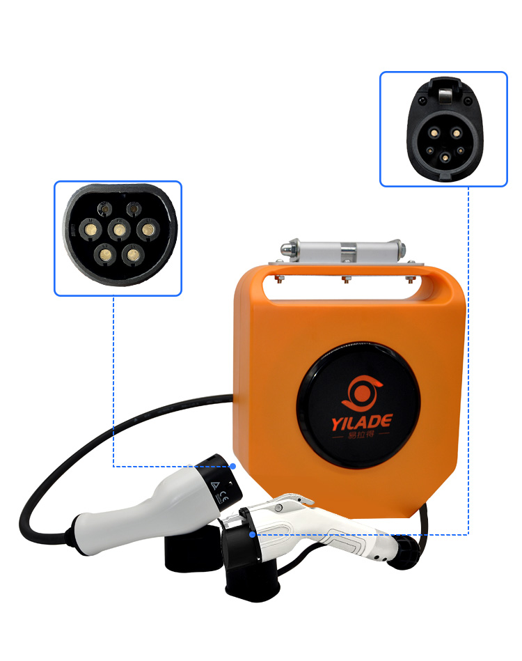 Retractable Charge Cable Type 2 to Type 1 3.5KW to 7KW Electric Car Charging Cable Reel