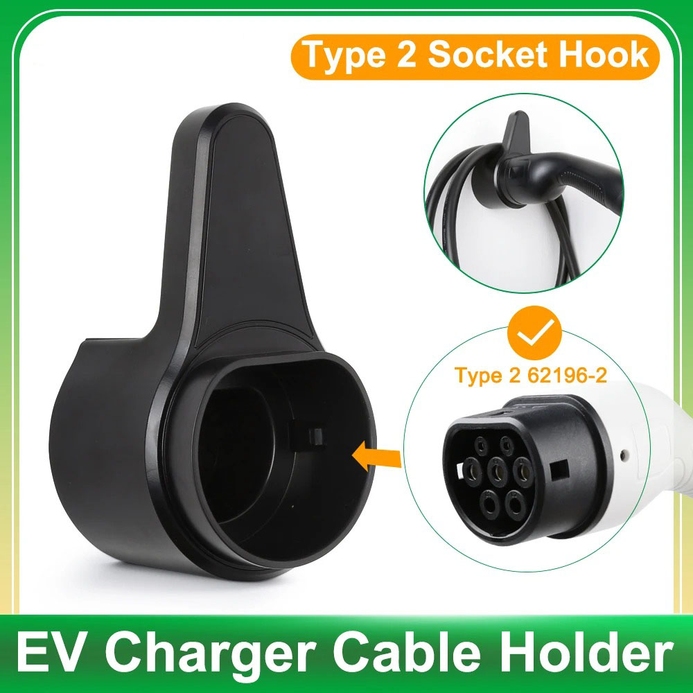 EV Charger Holder Wall-Mount Electric Vehicle Charging Cable Holder Holster Dock for Electric Cars J1772 TYPE 2 GBT Tesla